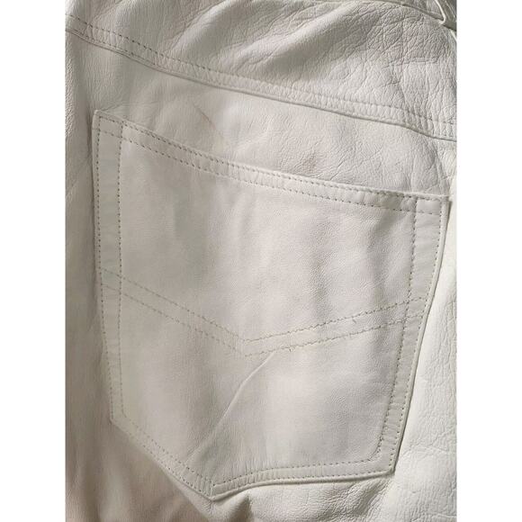 Vtg Santacroce Per Georgio's White Leather Pants & jacket Set Small READ! - Picture 9 of 16